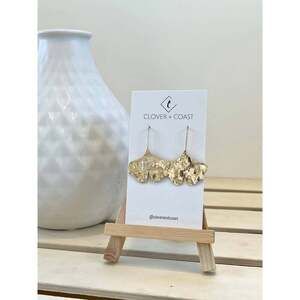 Gold Plated Ginko Biloba Drop Earrings